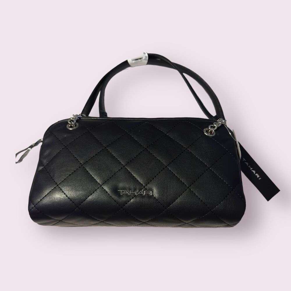 Tahari‎ Evening Black Small Purse Handbag Vegan Leather Bag BNWT